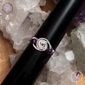 Amethyst Sterling Silver Galaxy Wire Wrapped Ring
